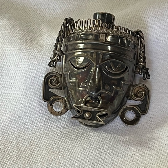 Vintage Sterling Tribal Death Mask